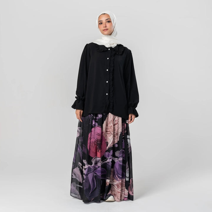 Printed chiffon skirt