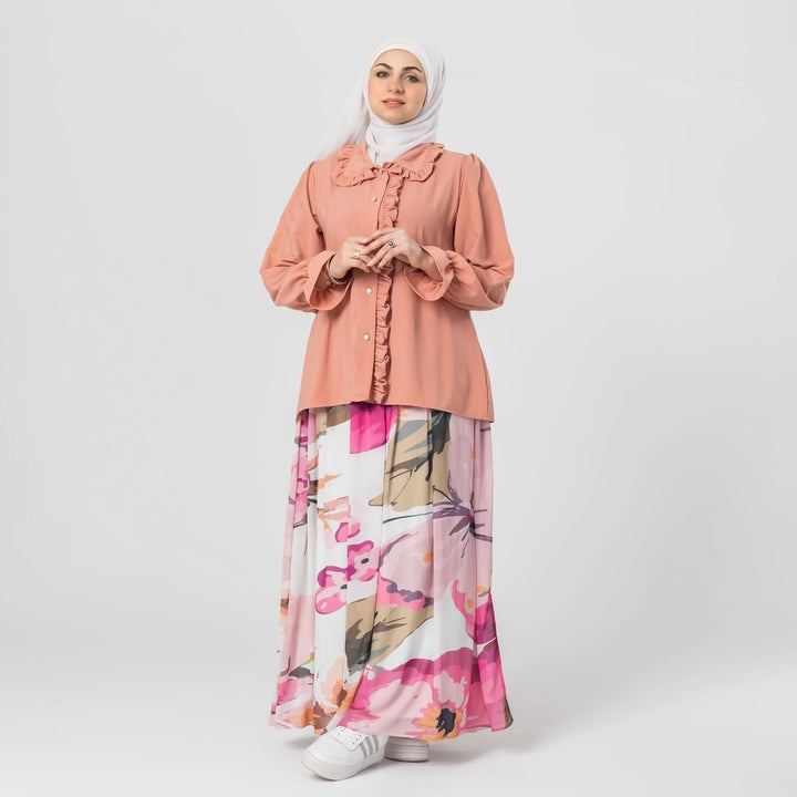 Printed chiffon skirt