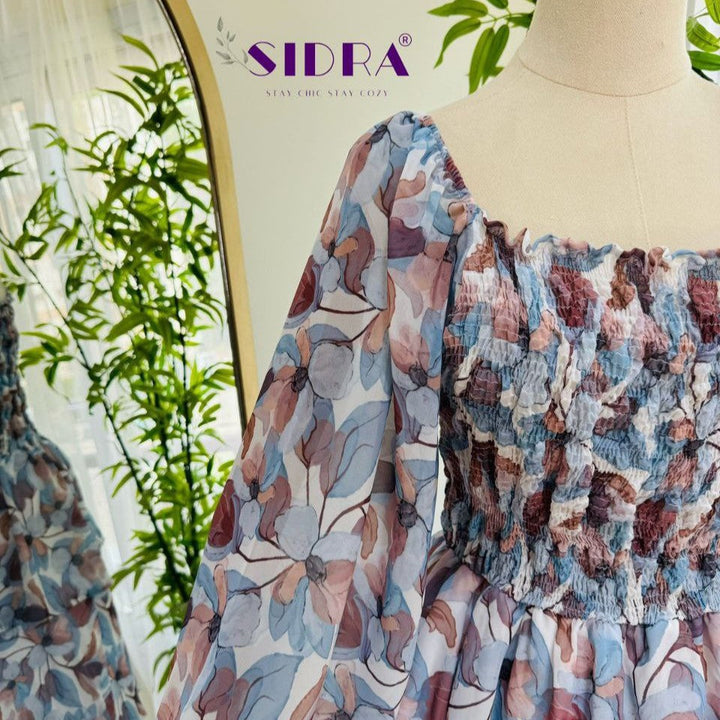 Orchid Flower Dress - White SAM HIJAB