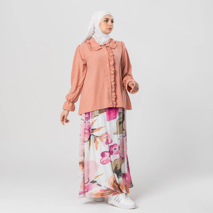 Printed chiffon skirt