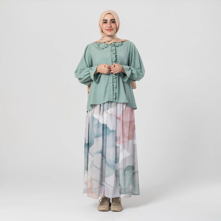 Printed chiffon skirt
