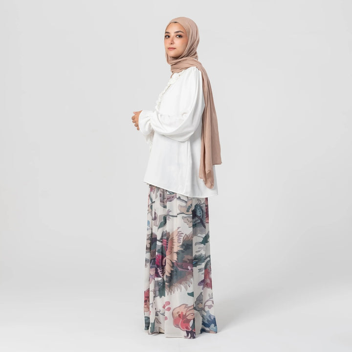 Printed chiffon skirt