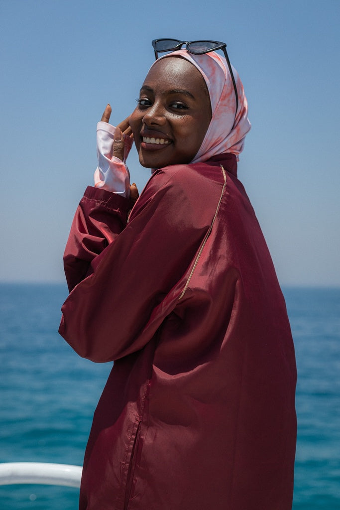 Marble Burgundy Burkini SAM HIJAB