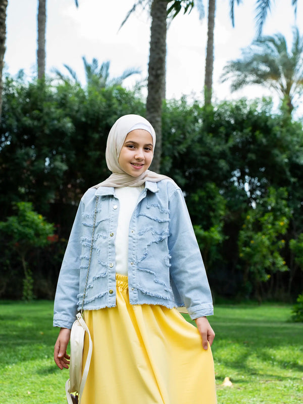 Teens Gabardine Jacket With Cuts