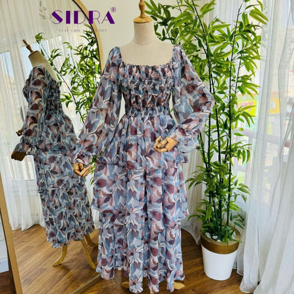 Orchid Flower Dress - White SAM HIJAB
