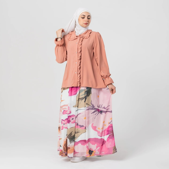 Printed chiffon skirt