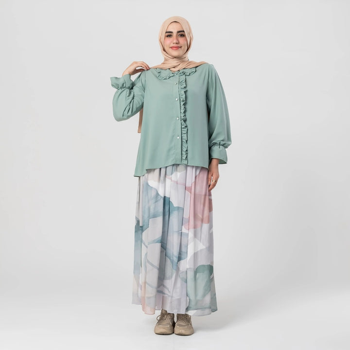 Printed chiffon skirt
