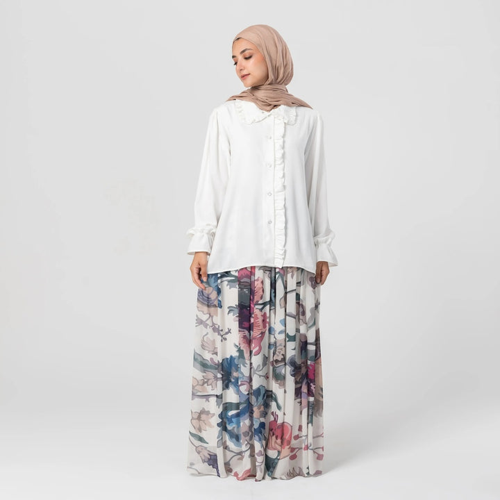 Printed chiffon skirt