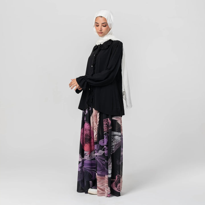 Printed chiffon skirt